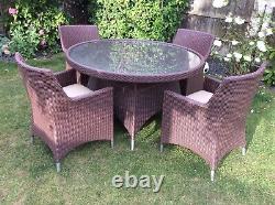 Rattan Garden Patio Furniture Table And 4 Chairs Set £185