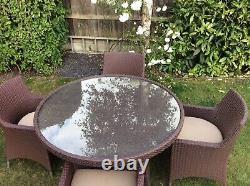 Rattan Garden Patio Furniture Table And 4 Chairs Set £185