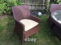 Rattan Garden Patio Furniture Table And 4 Chairs Set £185