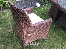 Rattan Garden Patio Furniture Table And 4 Chairs Set £185