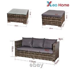 Rattan Garden Sofa Furniture Set Corner Patio L Shaped Outdoor Indoor 4 Seater