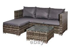 Rattan Garden Sofa Furniture Set Corner Patio L Shaped Outdoor Indoor 4 Seater