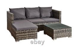 Rattan Garden Sofa Furniture Set Corner Patio L Shaped Outdoor Indoor 4 Seater