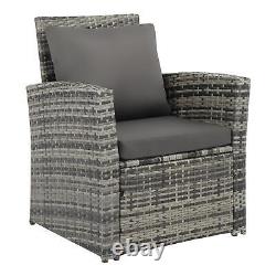 Rattan Garden Sofa Furniture Set Patio Conservatory 4 Seater Grey With FREE COVER