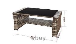 Rattan Garden Sofa Set Furniture 4 Piece With 2 Arms Chairs Patio Table 2 Seater