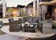 Rattan Garden Sofa Set Furniture Patio L Shaped/gas Fire Pit Table Corner 4piece