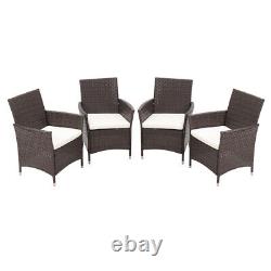 Rattan Garden Table Chairs Furniture Bistro Set Outdoor Patio Dining 2-4 Seaters