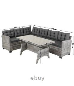 Rattan Luxury Corner Sofa / Dining Set Chair Garden Patio Furniture