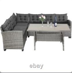 Rattan Luxury Corner Sofa / Dining Set Chair Garden Patio Furniture