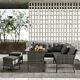 Rattan Outdoor Garden Furniture Conservatory Corner Sofa Patio Set 7 Seater Grey