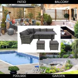 Rattan Outdoor Garden Furniture Conservatory Corner Sofa Patio Set Rio 5-Pc Grey