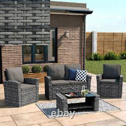 Rattan Outdoor Garden Furniture Conservatory Sofa Set 4 Seater Armchairs Patio