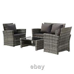 Rattan Outdoor Garden Furniture Conservatory Sofa Set 4 Seater Armchairs Patio