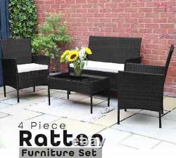 Rattan Patio Garden Furniture Set Perfect Indoor Outdoor 4 Pc Sofa Set