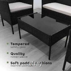 Rattan Patio Garden Furniture Set Perfect Indoor Outdoor 4 Pc Sofa Set