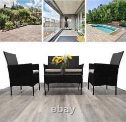 Rattan Patio Garden Furniture Set Perfect Indoor Outdoor 4 Pc Sofa Set