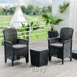 Rattan/Plastic Garden Sofa Bistro Table Chairs Furniture Set Patio Up to 4 Seats