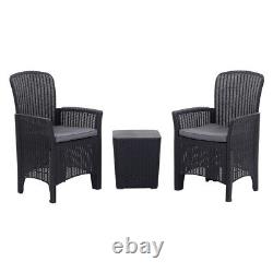 Rattan/Plastic Garden Sofa Bistro Table Chairs Furniture Set Patio Up to 4 Seats