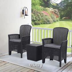 Rattan/Plastic Garden Sofa Bistro Table Chairs Furniture Set Patio Up to 4 Seats