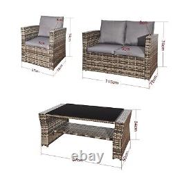 Rattan Sofa Set Garden Furniture Outdoor 4Seater ChairsTable Patio Conservatory