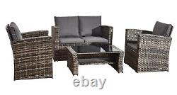 Rattan Sofa Set Garden Furniture Outdoor 4Seater ChairsTable Patio Conservatory