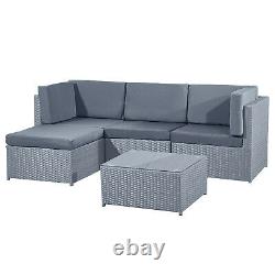 Rattan Sofa Set Garden Furniture Patio Corner Lounger Table Outdoor Conservatory