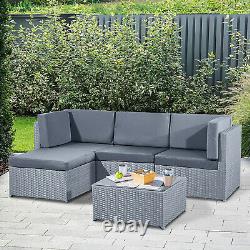 Rattan Sofa Set Garden Furniture Patio Corner Lounger Table Outdoor Conservatory