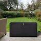 Rattan Storage Box Garden Weave Furniture Patio Cabinet Waterproof Dark Brown