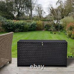 Rattan Storage Box Garden Weave Furniture Patio Cabinet Waterproof Dark Brown