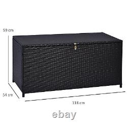 Rattan Storage Box Garden Weave Furniture Patio Cabinet Waterproof Dark Brown