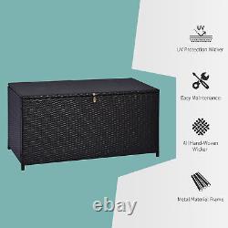 Rattan Storage Box Garden Weave Furniture Patio Cabinet Waterproof Dark Brown