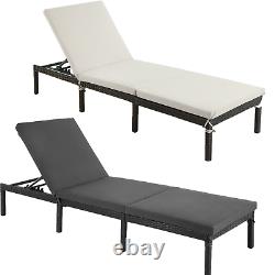 Rattan Sun Lounger withThick Mattress outdoor garden bed Garden Furniture Patio