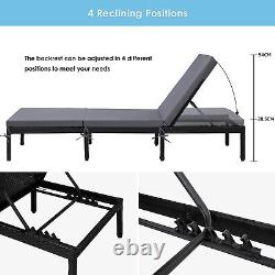 Rattan Sun Lounger withThick Mattress outdoor garden bed Garden Furniture Patio