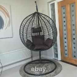 Rattan Swing Patio Garden Weave Hanging Egg Chair withCushion In or Outdoor