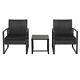 Rattan Table Chairs Set Patio Furniture Tea Table+2 Chairs Bistro Outdoor Garden