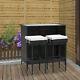 Rattan Wicker Garden Furniture 3 Set Stool Bar Table Patio Outdoor Conservator