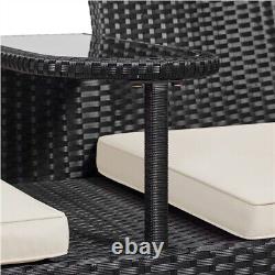 Rattan love Seat for Garden, 2 Seater Wicker Patio Conversation Furniture Set