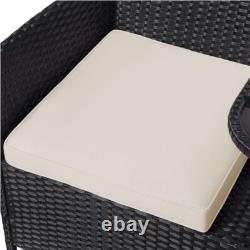 Rattan love Seat for Garden, 2 Seater Wicker Patio Conversation Furniture Set