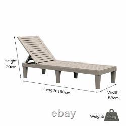 Resin Recliner Sun Lounger Day Bed Chair Outdoor Garden Patio Furniture
