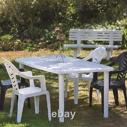 Resol 6 Seater Sevilla Plastic Patio Outdoor Garden Dining Furniture Set Grey