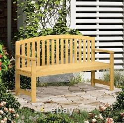 Rustic Wooden Garden Bench Indoor Outdoor Patio Furniture 2 Seater Park Seat