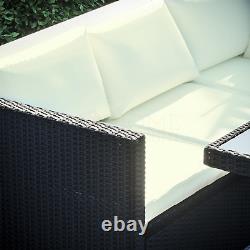 SALE Rattan Garden Furniture Set 9 Seater Sofa Chairs Table Outdoor Patio Black