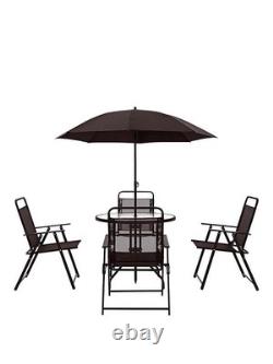 Santa Rosa 6-Piece Outdoor Dining Set Black Stylish Garden & Patio Furniture