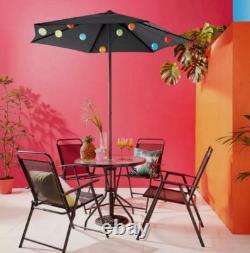 Santa Rosa 6-Piece Outdoor Dining Set Black Stylish Garden & Patio Furniture