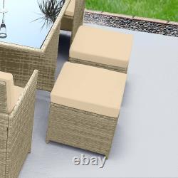 Santorini 10 Seater Cube Rattan Outdoor Patio Garden Furniture Dining Table Set