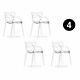 Set Of 4 Masters Chairs In Clear Inspired Kartell Style Modern Retro Dining