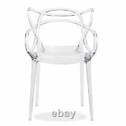 Set Of 4 Masters Chairs in clear inspired kartell Style Modern Retro Dining