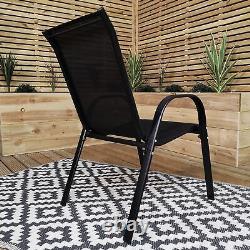 Set of 6 Outdoor Garden Patio Textilene Furniture Chairs in Black