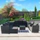 Sfs098 Rattan Garden Furniture 9 Seater Sofa Coffee Table Outdoor Patio Set