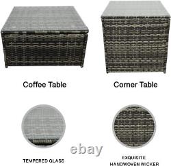 Sfs098 Rattan Garden Furniture 9 Seater Sofa Coffee Table Outdoor Patio Set